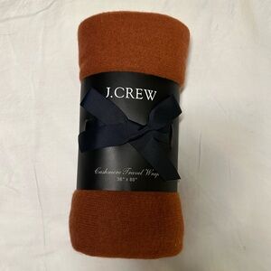 J. Crew Cashmere Travel Wrap (36”x80”). Deep Rust. NWT.
